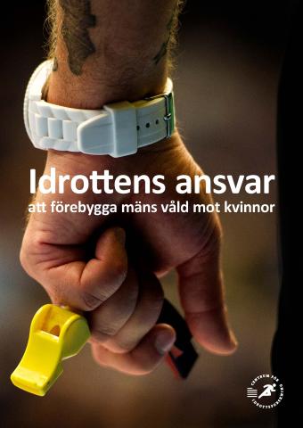 Omslag till rapport. Domares hand håller visselpipor.